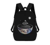 sinyumoney Space Bowl with Astronaut Mochila Escolar Grande Resistente Al Agua Para Portátil Para Adolescentes, Niñas, Niños, Mujeres Y Hombres 17inch