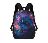 sinyumoney Space Cat Galaxy Mochila Escolar Resistente Al Agua Para Computadora, Ideal Para Campus, Actividades Al Aire Libre, Viajes Y Deportes 17inch