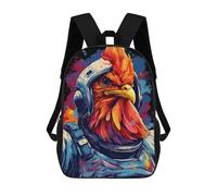 sinyumoney Space Chicken Helmet Art Mochilas Infantiles Impresas En 3D De 17 Pulgadas. Mochila Escolar Informal Impresa En 3D Para Niños De Primaria Y Secundaria.