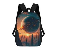 sinyumoney Space Cityscape with Orbital Ring Mochila Escolar Impresa En 3D Mochilas Informales Para Niños Mochila Escolar Impresa En 3D Para Niños De Primaria Y Secundaria 17inch