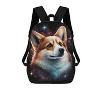 sinyumoney Space Corgi Portrait Mochila Escolar Impresa En 3D 17inch Mochila Escolar Infantil Mochilas De Viaje Mochila Informal De Moda Para Niños Y Estudiantes