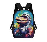 sinyumoney Space Crocodile Astronaut Art Print -3 Mochilas Para Niños 17inch Mochila Escolar Mochila Escolar Impresa En 3D Para Niños De Primaria Y Secundaria