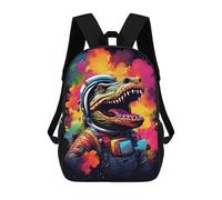 sinyumoney Space Dinosaur Adventure -11 Mochila Escolar Grande Para Niños Para El Campus, Actividades Al Aire Libre, Viajes Y Deportes 17inch
