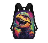 sinyumoney Space Dinosaur Adventure -20 Mochila Infantil De 17 Pulgadas, Mochila Escolar Con Estampado 3D De Dibujos Animados Para Niños Y Adolescentes.