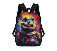 sinyumoney Space Dinosaur Adventure -7 Mochila Infantil De 17 Pulgadas, Mochila Escolar Con Estampado 3D De Dibujos Animados Para Niños Y Adolescentes.