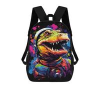 sinyumoney Space Dinosaur Art Print -2 Mochila Infantil De 17 Pulgadas, Mochila Escolar Con Estampado 3D De Dibujos Animados Para Niños Y Adolescentes.