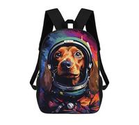 sinyumoney Space Dog Adventure -61 Mochila Escolar Infantil De 17 Pulgadas, Impresa En 3D, Estilo Casual, Para Niños, Ideal Para Viajes, Como Mochila Escolar O Para Llevar Libros.