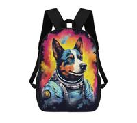 sinyumoney Space Dog Astronaut Art Print-1 Mochila Escolar Infantil De 17 Pulgadas, Impresa En 3D, Estilo Casual, Para Niños, Ideal Para Viajes, Como Mochila Escolar O Para Llevar Libros.
