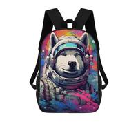 sinyumoney Space Dog Astronaut Art Print-12 Mochila Escolar Infantil De 17 Pulgadas Con Estampado 3D, Mochila Moderna Para Niños, Mochilas De Viaje, Bolsas Para Libros, Mochila Escolar Infantil