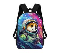 sinyumoney Space Dog Astronaut Art Print-18 Mochila Escolar Infantil De 17 Pulgadas Con Estampado 3D, Mochila Moderna Para Niños, Mochilas De Viaje, Bolsas Para Libros, Mochila Escolar Infantil