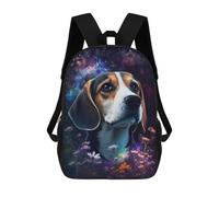 sinyumoney Space Floral Beagle Portrait Mochila Escolar, Bolso Resistente Para Portátil, Ideal Para Acampar, Aventuras Al Aire Libre Y Viajes Diarios 17inch