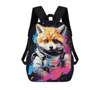 sinyumoney Space Fox Adventure -1 Mochila Escolar Infantil De 17 Pulgadas Con Estampado 3D De Películas De Anime Para Niños, Mochila De Viaje, Mochila Escolar Infantil