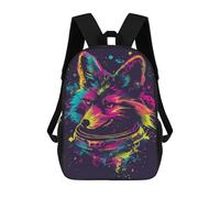 sinyumoney Space Fox Headphones Art Print Mochila De Viaje Para La Universidad Mochilas Para La Escuela/trabajo/viajes 17inch