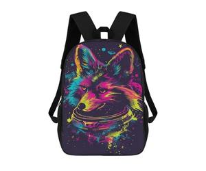 sinyumoney Space Fox Headphones Art Print Mochila De Viaje Para La Universidad Mochilas Para La Escuela/trabajo/viajes 17inch