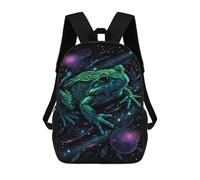 sinyumoney Space Frog Art Print Mochilas Escolares Mochila Escolar Ligera Mochila De Día Mochila Escolar Para La Universidad Para Niños/Niñas/Adolescentes 17inch