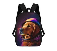 sinyumoney Space Golden Retriever 2 Mochila Escolar Para Niños Mochila Escolar Impresa En 3D Mochila Escolar De Moda Para Niños De Primaria Y Secundaria 17inch