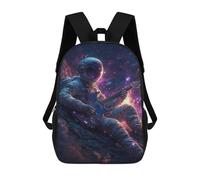 sinyumoney Space Guitar Hero Mochila Escolar Grande Para Niños Para El Campus, Actividades Al Aire Libre, Viajes Y Deportes 17inch