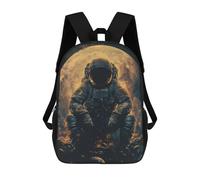 Sinyumoney Space Invasion Mochilas Impresas 3D Para Niños, Bolsas De Escuela De Moda Para Niños Bolsas De Viaje, Bolsas De Escuela Para Estudiantes De Primaria, Astronaut On The Moon, 17"