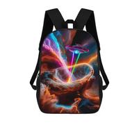 Sinyumoney Space Invasion Mochilas Impresas 3D Para Niños, Bolsas De Escuela De Moda Para Niños Bolsas De Viaje, Bolsas De Escuela Para Estudiantes De Primaria, Abducción Galáctica, 17"