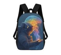 sinyumoney Space Jellyfish Encounter Mochila Escolar Infantil Impresa En 3D Para Niños, Mochila De Viaje De Alta Capacidad, Mochilas Para Libros De 17 Pulgadas Para Niños