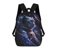 sinyumoney Space Leopard Astronaut Art Print-2 Mochila Escolar Ligera Mochila Escolar De Día Mochila Para Libros Para La Universidad Para Acampar Aventuras Al Aire Libre Y Viajes Diarios 17inch