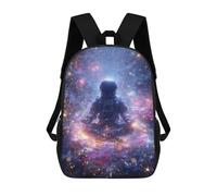sinyumoney Space Meditation Astronaut in Cosmic Serenity Mochila Escolar Infantil Impresa En 3D Para Niños, Mochila De Viaje De Alta Capacidad, Mochilas Para Libros De 17 Pulgadas Para Niños