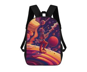 sinyumoney Space Musician -2 Mochila, Mochila Escolar Impresa En 3D, Bolsa Para El Almuerzo Escolar, Mochila De Viaje, Mochila Para Amigos, Mochila Escolar Para Niñas Y Niños 17inch