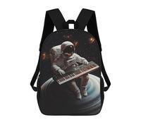 sinyumoney Space Musician Astronaut Playing Keyboard in Orbit Mochilas Infantiles Mochila Escolar Impresa En 3D Para Niños Mochilas De Viaje Bolsas Para Libros Para Niños 17inch Mochila Escolar