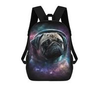 sinyumoney Space Pug Adventure T-Shirt Mochila Escolar Resistente Al Agua, Mochila De Viaje, Bolsa Para Computadora - Perfecta Para Viajes, Trabajo Y Uso Diario 17inch