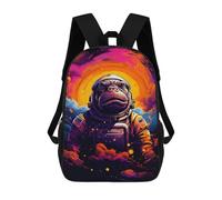 sinyumoney Space Pug Astronaut Art Print Mochila Escolar Para La Escuela Secundaria, Preparatoria, Universidad Y Viajes Para Niños/niñas/adolescentes 17inch
