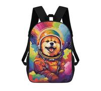 sinyumoney Space Pup Adventure -32 Mochila Escolar Infantil De 17 Pulgadas, Impresa En 3D, Estilo Casual, Para Niños, Ideal Para Viajes, Como Mochila Escolar O Para Llevar Libros.