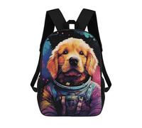 sinyumoney Space Pup Adventure -36 Mochila Infantil De 17 Pulgadas, Mochila Escolar Con Estampado 3D De Dibujos Animados Para Niños Y Adolescentes.