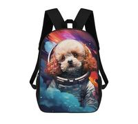 sinyumoney Space Pup Adventure -57 Mochilas Impresas En 3D Para Niños 17inch Mochilas De Moda Informales Para El Día A Día, Bolsas De Viaje, Mochilas Informales Para Exteriores Para Niños Y Niñas