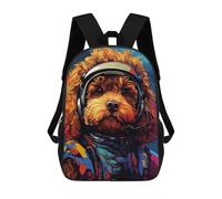 sinyumoney Space Pup Adventure -62 Mochila Infantil De 17 Pulgadas, Mochila Escolar Con Estampado 3D De Dibujos Animados Para Niños Y Adolescentes.