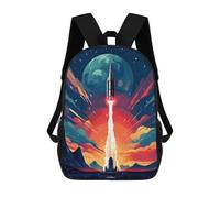 sinyumoney Space Rocket Blast Off Mochila Escolar Para Niñas Y Niños, Mochilas De Gran Capacidad, Mochilas Ligeras Para Niños Y Estudiantes 17inch