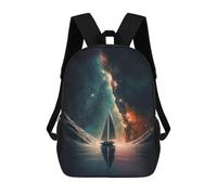 sinyumoney Space Sail Boat Milky Way Mochila Escolar Ligera Para El Colegio, Mochila Escolar De Día, Mochila Para Libros Para La Universidad Para Niñas, Adolescentes 17inch