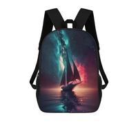 sinyumoney Space Sailing Boat Galaxy Mochila Escolar Mochilas Escolares Para Niñas Y Niños Mochila Con Bolsillo Mochila Escolar De Moda Mochila Infantil 17inch