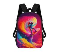 sinyumoney Space Surfer Cosmic Wave Ride Mochila Infantil Para Niñas, Mochila Escolar 3D, Mochila Para Niños Pequeños, Mochila Informal De Día, Mochila Escolar De Moda 17inch