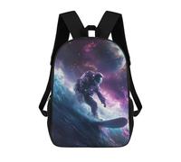 sinyumoney Space Surfing Adventure-8 Mochila Infantil De 17 Pulgadas, Mochila Escolar Con Estampado 3D De Dibujos Animados Para Niños Y Adolescentes.