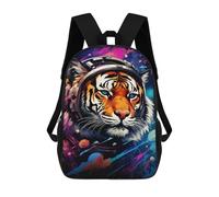 sinyumoney Space Tiger Adventure-5 Mochilas Para Niños 17inch Mochila Escolar Mochila Escolar Impresa En 3D Para Niños De Primaria Y Secundaria