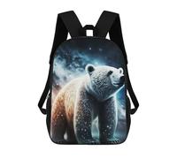sinyumoney Space White Bear Mochila Escolar Infantil, Mochilas Impresas En 3D, Mochilas Escolares De Moda Para Niños De Primaria Y Secundaria 17inch