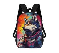 sinyumoney Space Wolf Astronaut Art Print-1 Mochila Grande, Ligera E Informal Para El Campus, Actividades Al Aire Libre, Viajes Y Deportes 17inch