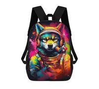 sinyumoney Space Wolf Astronaut Art Print-3 Mochila Escolar Grande Para Niños, Niñas, Adolescentes, Hombres Y Mujeres 17inch