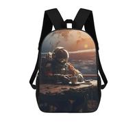 sinyumoney Spaceman Astronaut Coffee Mochila Escolar Infantil Impresa En 3D, Mochila Informal De Moda Para Niños, Mochila De Viaje De Alta Capacidad Para Libros Para Niños 17inch