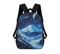 sinyumoney Spaceship Over Fuji Mount Mochila Escolar Para Niños, Mochila Escolar De Gran Capacidad Para Niños, Mochila Escolar 3D, Regalos Para Niños 17inch