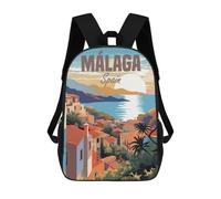 sinyumoney Spain Malaga Travel Mochila Infantil Para Niñas, Mochila Escolar 3D, Mochila Para Niños Pequeños, Mochila Informal De Día, Mochila Escolar De Moda 17inch