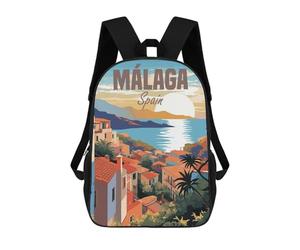 sinyumoney Spain Malaga Travel Mochila Infantil Para Niñas, Mochila Escolar 3D, Mochila Para Niños Pequeños, Mochila Informal De Día, Mochila Escolar De Moda 17inch