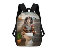 sinyumoney Spaniel on The Toilet Mochila Escolar Infantil Impresa En 3D Para Niños, Mochilas De Viaje, Bolsas Para Libros Para Niños Estudiantes De Primaria 17inch