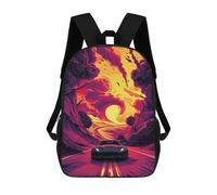 sinyumoney Speeding Through Fiery Landscape Mochilas Para Niños 17inch Mochila Escolar Mochila Escolar Impresa En 3D Para Niños De Primaria Y Secundaria