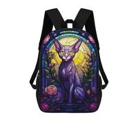 sinyumoney Sphynx Cat Abstract Mochila Escolar Para Niños De 17 Pulgadas, Mochila Informal De Viaje Para Niños Y Niñas, Mochila De Gran Capacidad Para El Día A Día 17inch